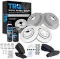 TRQ Front and Rear Brake Pad & Rotor Kit, with Chemical Kit Ceramic Premium G-Coated Compatible with 2010-2015 Lexus RX350 RX450h 2014-2019 Toyota Highlander 2011-2020 Sienna