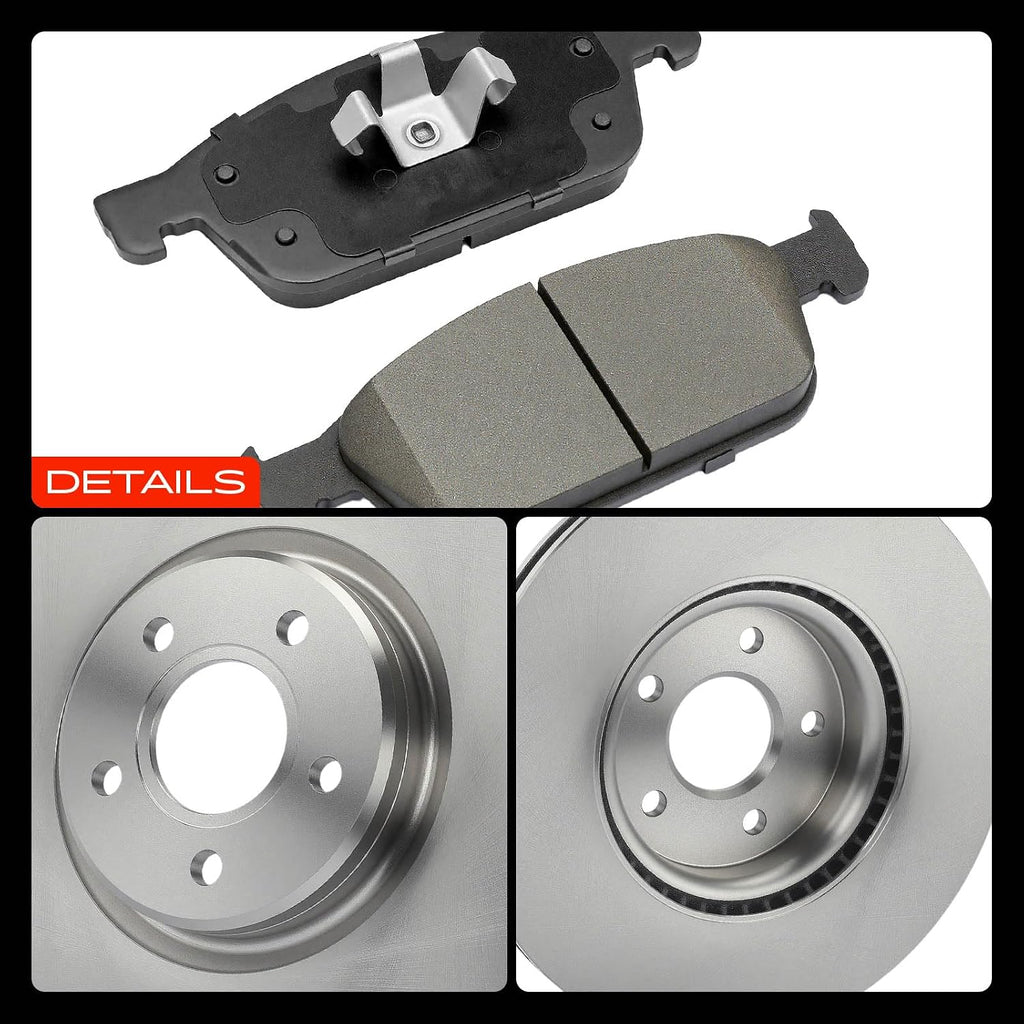 A-Premium 12.60 inch (320mm) Front Vented Disc Brake Rotors + Ceramic Pads Kit Compatible with Select Ford Model - Escape 2013-2017, Transit Connect 2014-2018, 1.6L 2.0L 2.5L, 6-PC Set