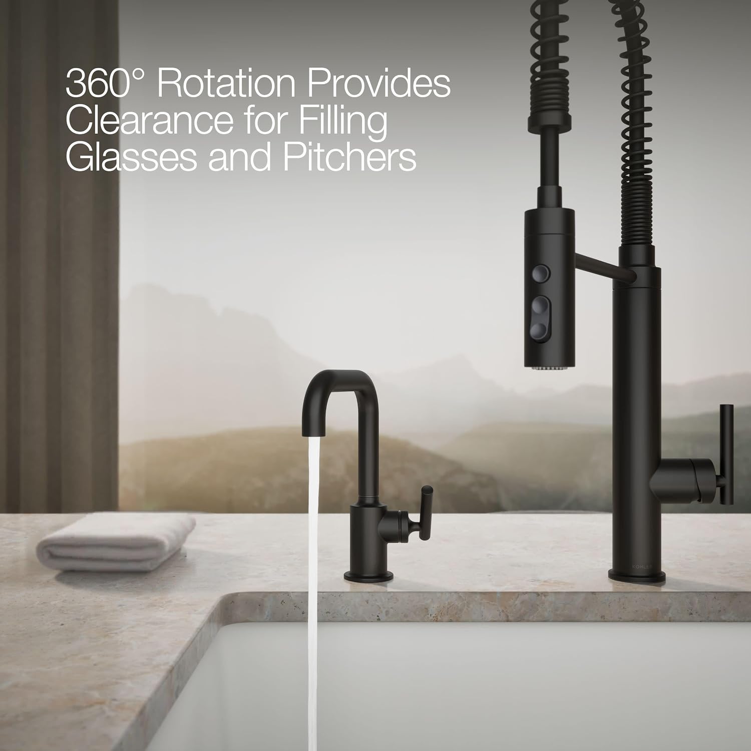 Kohler K-24077-BL Purist Beverage Faucet, Matte Black