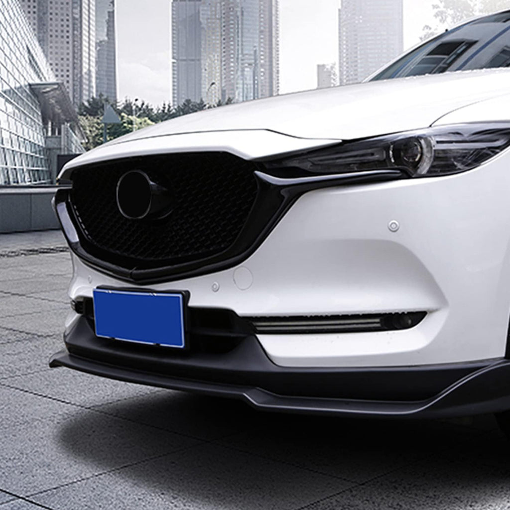 HIGH FLYING for Mazda CX-5 CX5 2017-2021 Exterior Accessories Car Front Grille Inserts Cover Molding ABS Glossy Black 2pcs