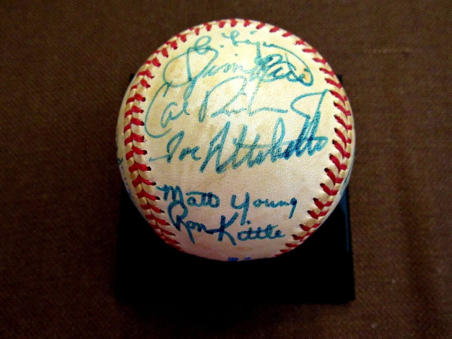 Cal Ripken Jr 1st All-star Rookie Signed Auto 1983 Al All-stars Gu Baseball Jsa - MLB Game Used Baseballs