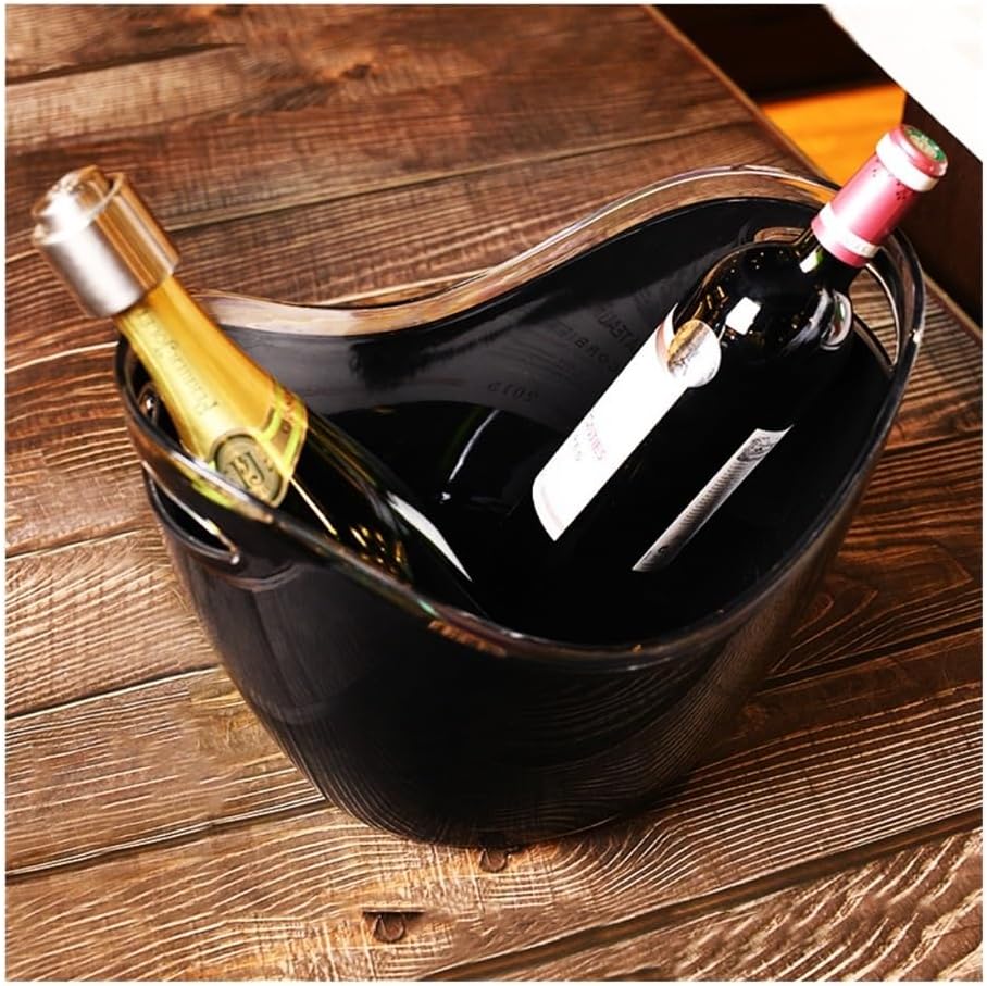Ice Bucket, Wine Champagne Ice Bucket for Bar & Home Ice Buckets for Parties(Black)