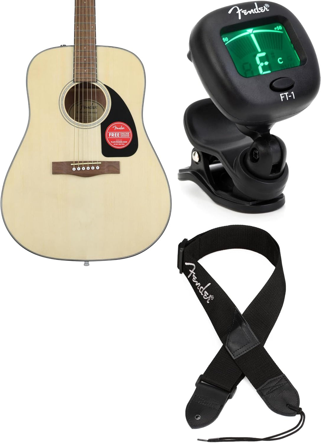 Fender CD-60 6-String Acoustic Guitar - Natural Finish, Spruce Top, Mahogany Back and Sides - Perfect for Beginners and Experienced Players