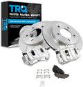 TRQ Front Brake Pad and Rotor Set Semi Metallic Vented Rotors Calipers Compatible with 1999-2003 Ford F-150 2004 F-150 Heritage