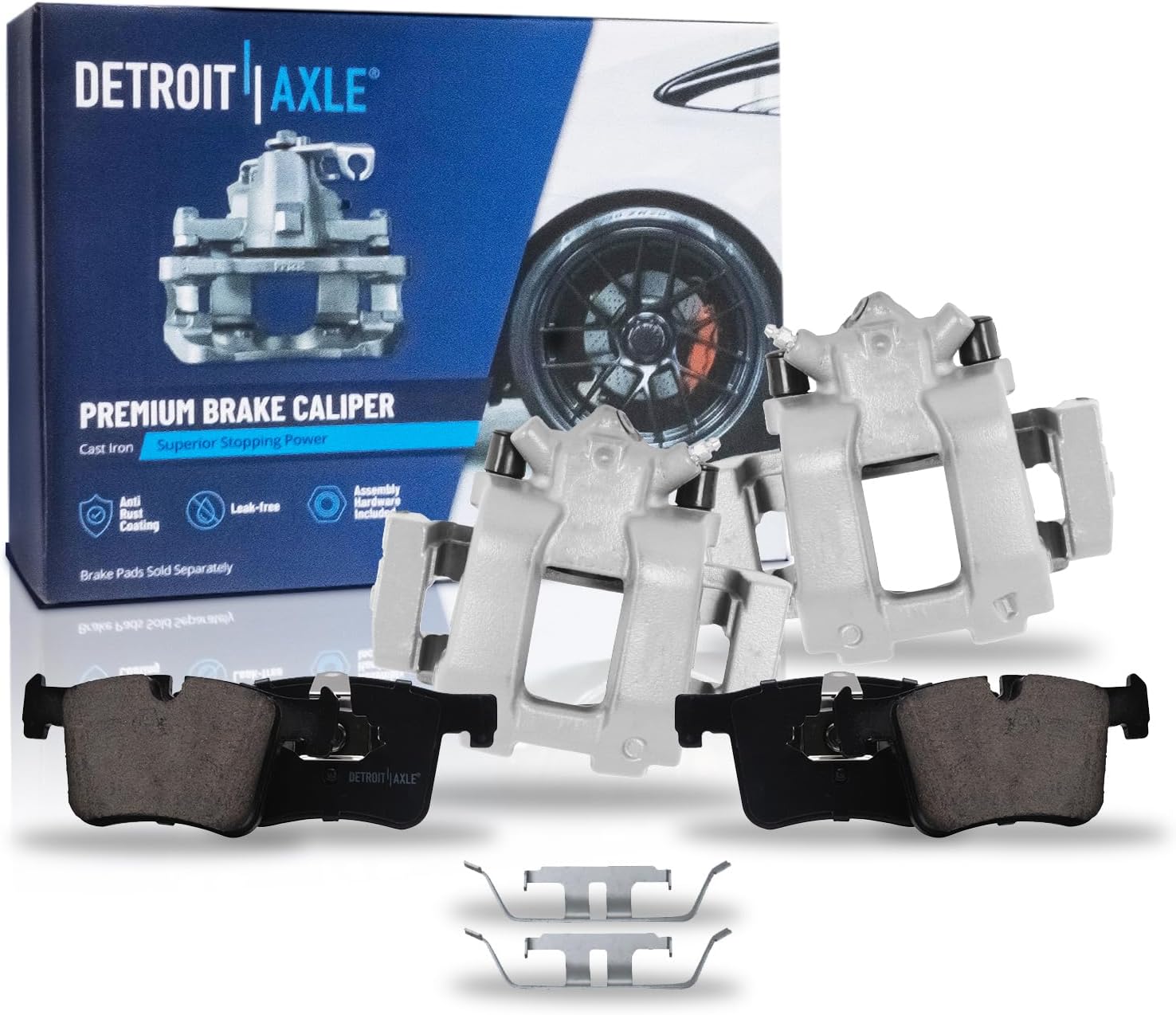 Detroit Axle - Front Brake Calipers w/Bracket Brake Pads Replacement for 2017-2020 428i 430i xDrive Gran Coupe - 4pc Set