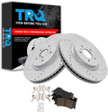 TRQ Performance Front Brake Pad and Rotor Set Ceramic Coated Compatible with 08-13 Infiniti G37 09-13 FX50 11-13 M37 M56 14-19 Q50 Q70 14-15 Q60 15-16 Q70L 2014 QX70 09-20 Nissan 370Z
