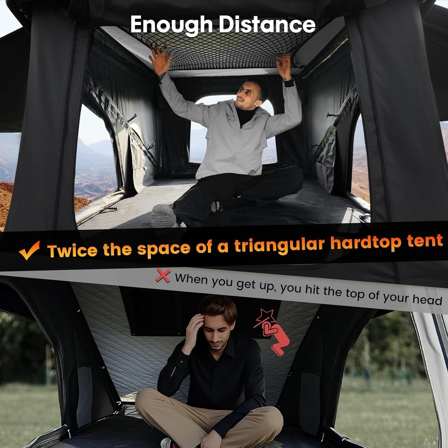 WildFinder Rooftop Tent Hard Shell Roof Top Tent Hardshell Suitable for Jeep SUV Truck Van,Camping Car Roof for 2-3 Person