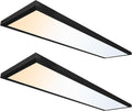 Ultralux 1x4 ft Surface Mount Ceiling Light Panel – Slim, Edge Lit, Flush Mount Flat Panel for Kitchen, Home & Office - TRIAC Dimmable, 3CCT Adjustable Color Temperature (Matte Black, 2 Pack)