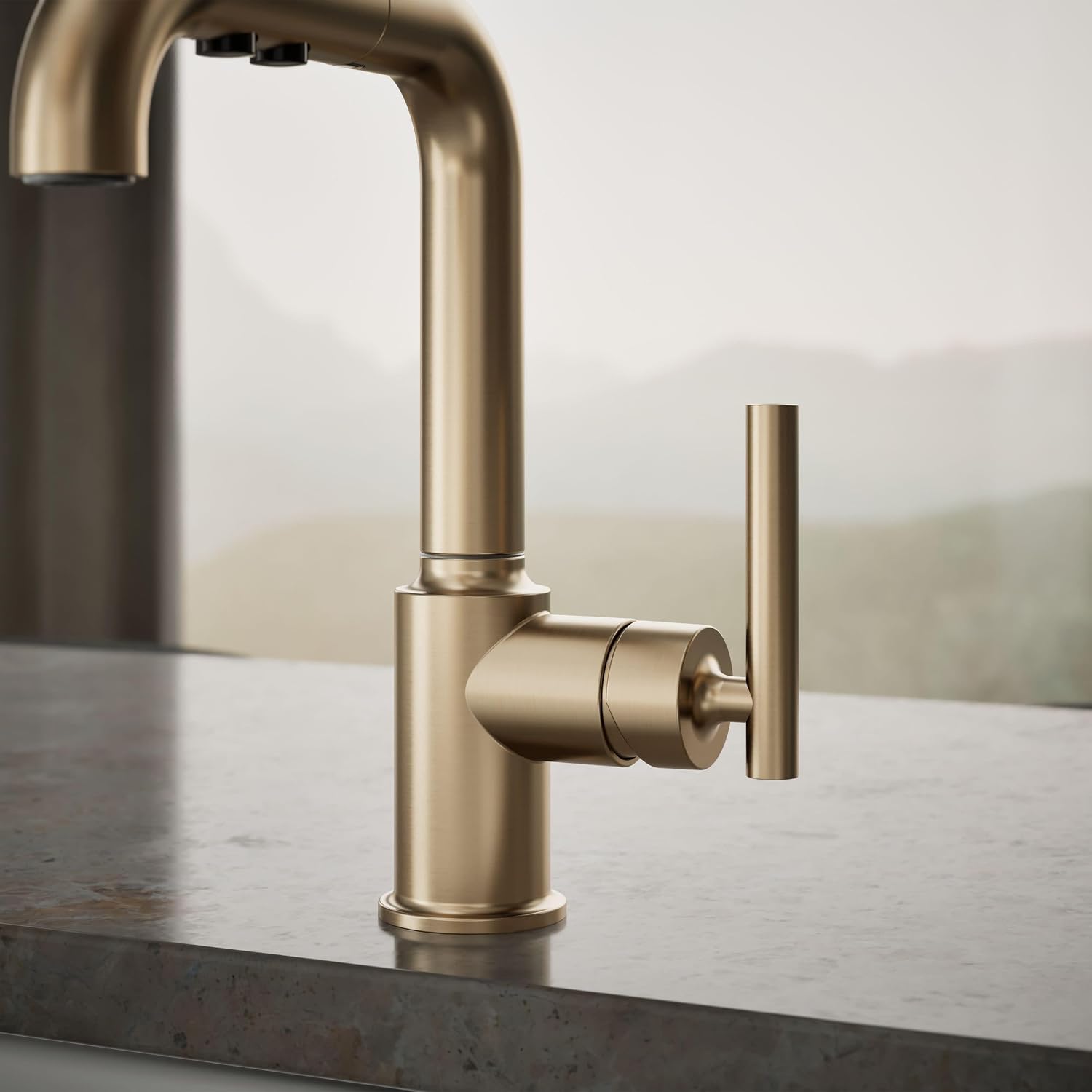KOHLER Purist Pull-Out Kitchen Sink Faucet With Three-Function Sprayhead