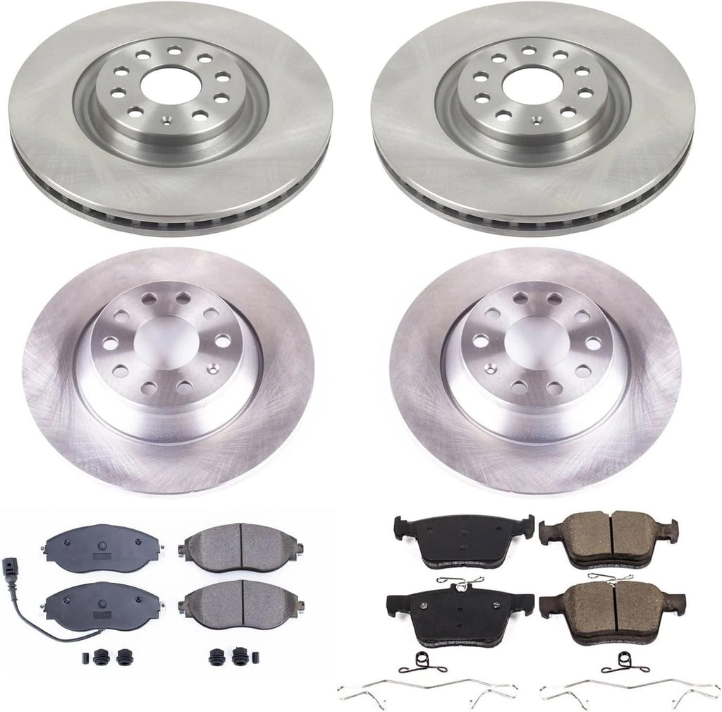 PowerStop Front and Rear Brake Kit for Audi Q3 2022-25 |Volkswagen Jetta 2019-20 |Tiguan 2018-24 - Z17 Ceramic Brake Pads & Disc Rotors Replacement, KOE8168