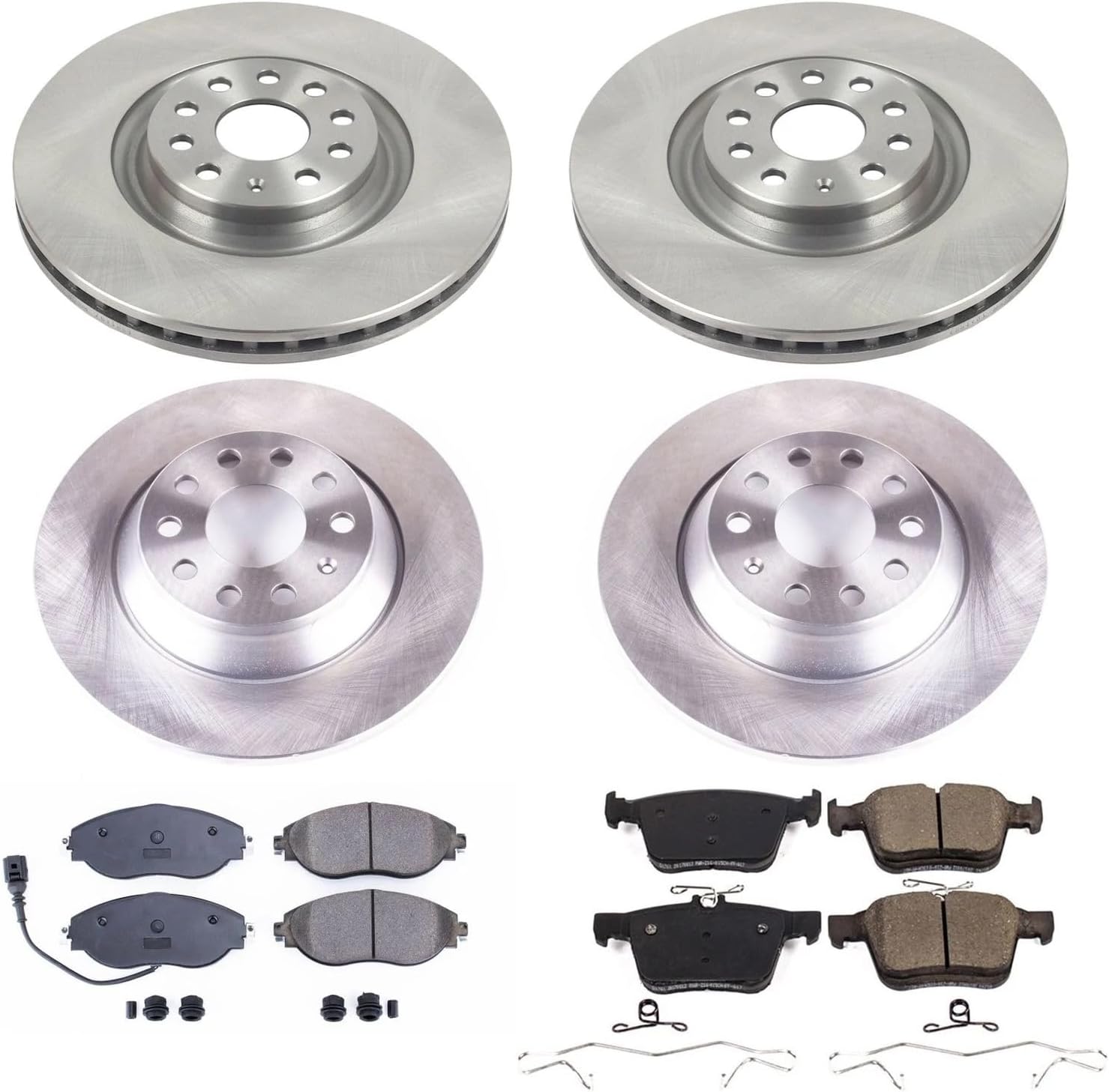 PowerStop Front and Rear Brake Kit for Audi Q3 2022-25 |Volkswagen Jetta 2019-20 |Tiguan 2018-24 - Z17 Ceramic Brake Pads & Disc Rotors Replacement, KOE8168