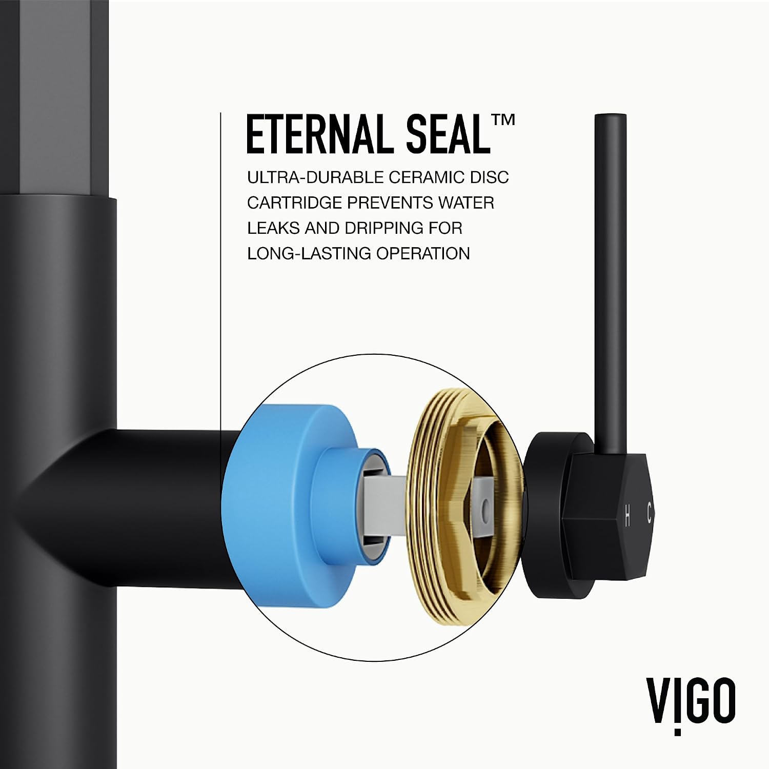 VIGO Hart Hexad 18'' H Single Handle Pull-Down Spout Kitchen Faucet in Matte Black-VG02034MB