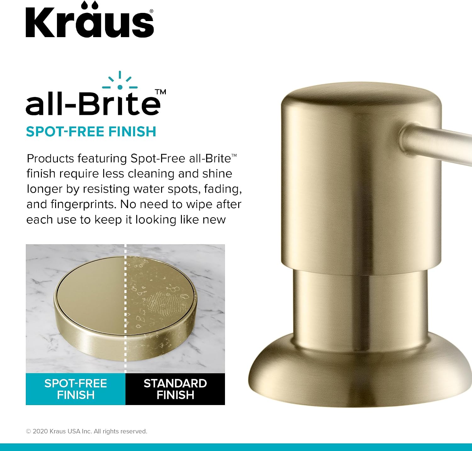 KRAUS Spot Free Bolden™ 18-Inch Commercial Kitchen Faucet with Soap Dispenser in All-Brite™ Antique Champagne Bronze Finish