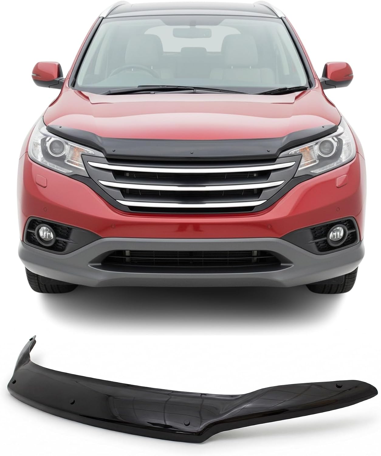 Hood Deflector Guard fits Honda CR-V 2012-2017, Bugflector Bug & Bonnet Shields, Black ABS Hood Protector, Protects from Particles & Bug, All Weather Durable Car Exterior Accessories