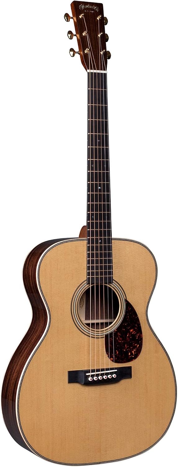 Martin Guitar OM-28 Modern Deluxe Acoustic Guitar with Hardshell Gig Case, Sitka Spruce and East Indian Rosewood Construction, 000-14 Fret and Vintage Deluxe Neck Shape with Standard Taper