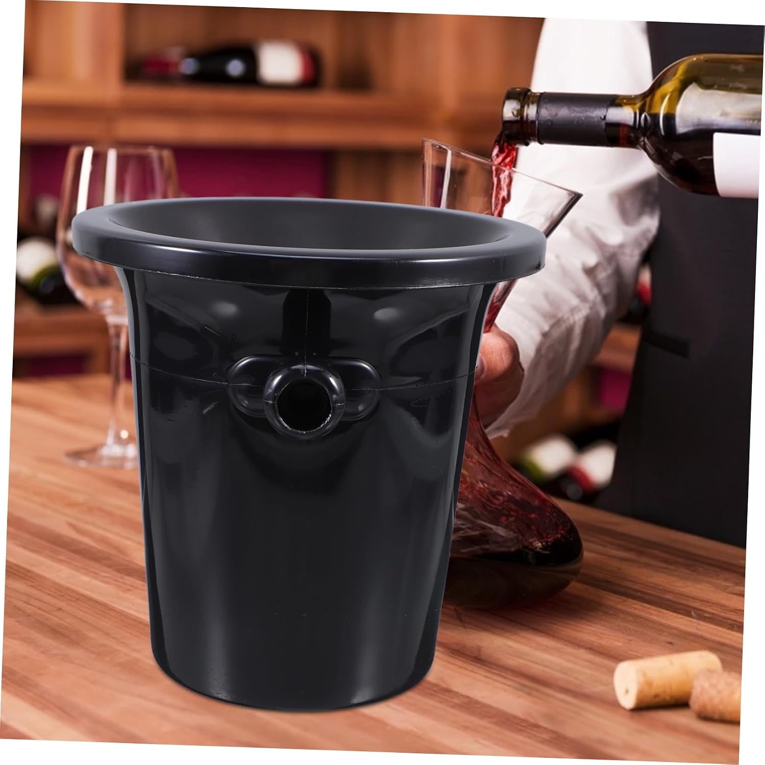 Western Style Pp Drink Buckets 4pcs Double Handles Spitting Barrels Ice Bucket Set for Wine