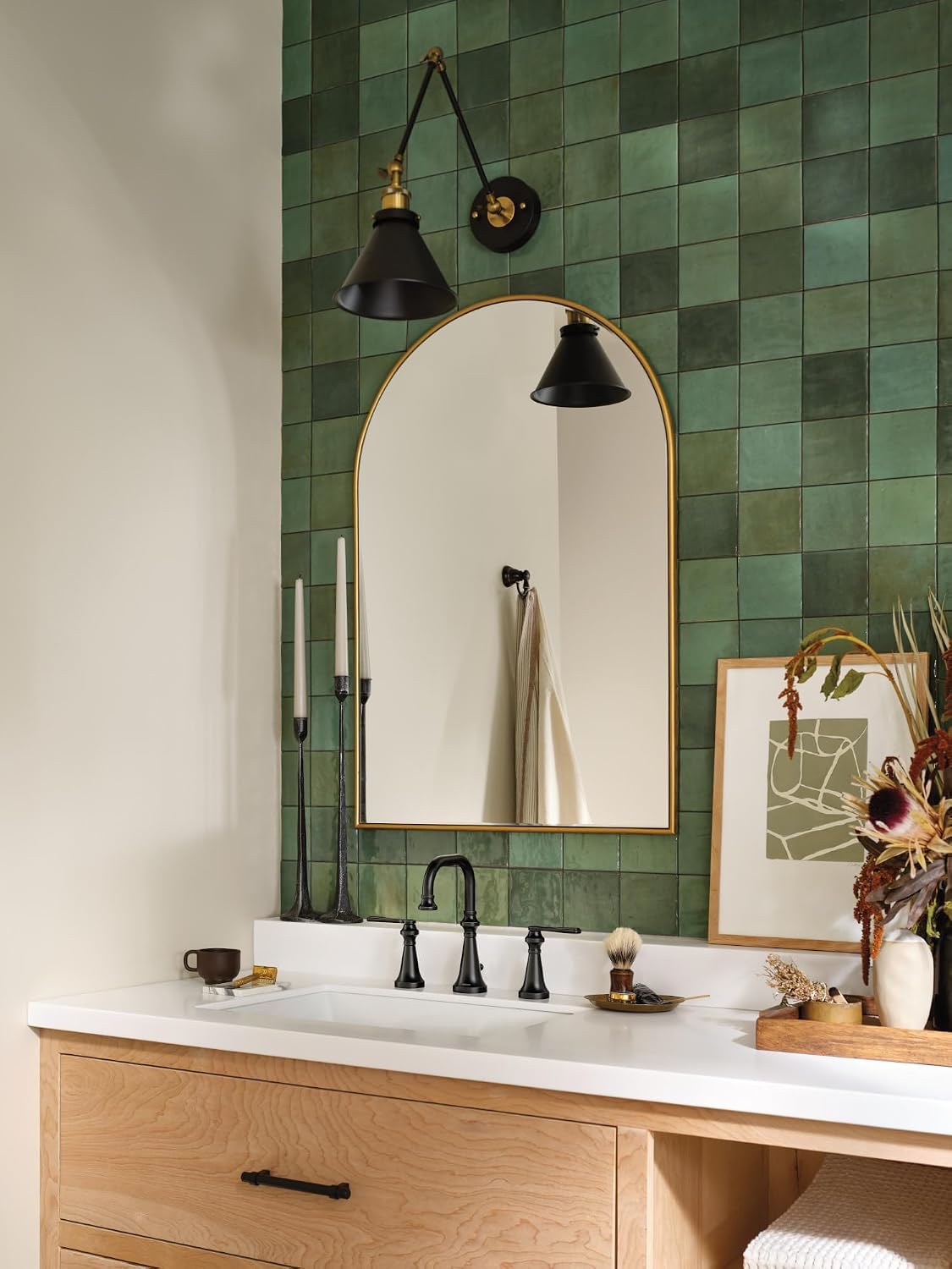 Moen TS44102BL Colinet Traditional Two-Handle Widespread High-Arc Bathroom Faucet with Lever Handles, Valve Required, Matte Black