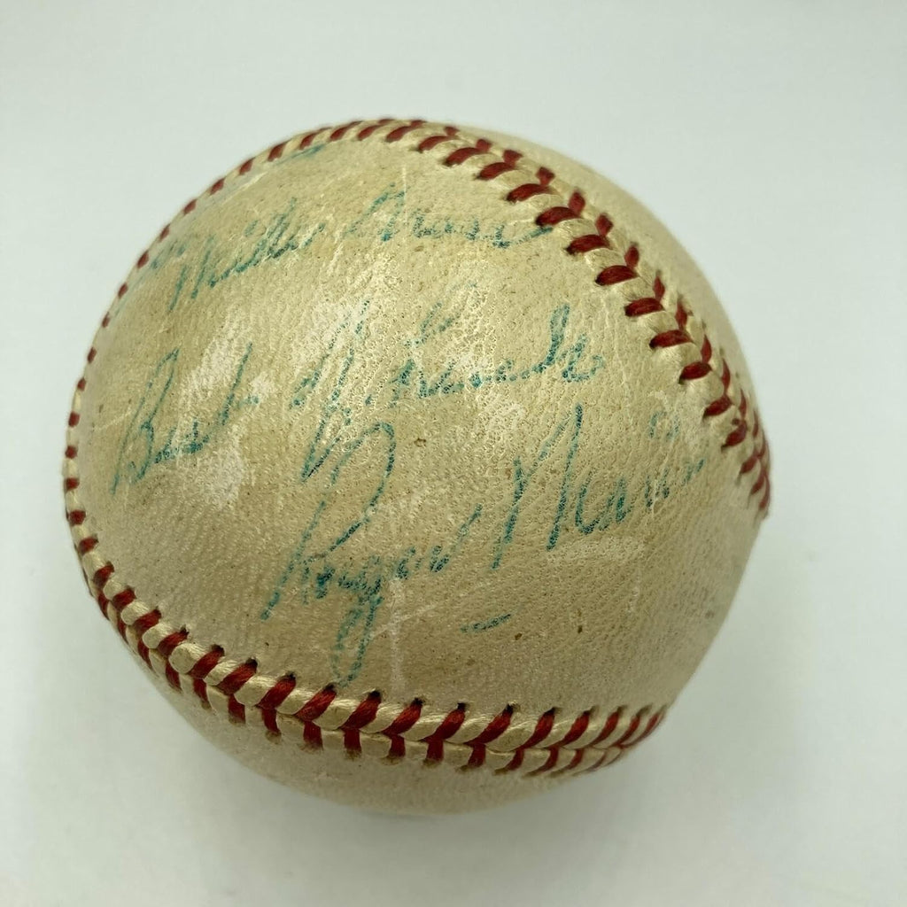 Roger Maris 60th Home Run Signed Game Used Baseball Ties Babe Ruth PSA DNA COA - MLB Autographed Game Used Baseballs