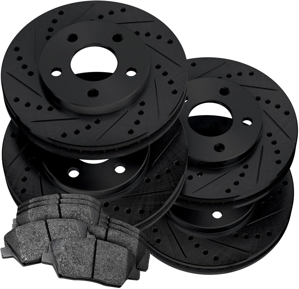 Power Sport Front Rear Brakes and Rotors Kit |Front Rear Brake Pads| Brake Rotors and Pads| Semi Metallic Brake Pads and Rotors |fits 2013-2017 Land Rover Range Rover, Range Rover Sport