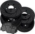 Power Sport Front Rear Brakes and Rotors Kit |Front Rear Brake Pads| Brake Rotors and Pads| Semi Metallic Brake Pads and Rotors |fits 2013-2017 Land Rover Range Rover, Range Rover Sport