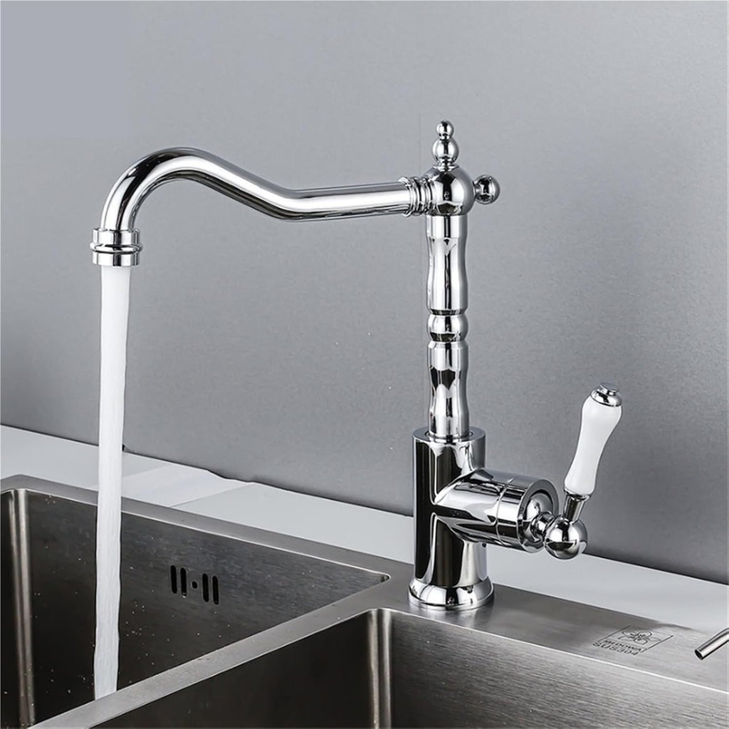 Kitchen Faucet 360 Degrees Rotating Faucet Table Basin Sink Hot&Cold Water Tap(Chrome)