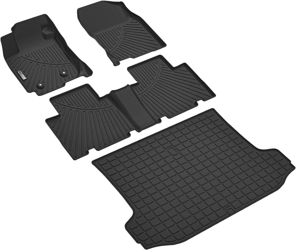 Floor Mats & Cargo Liner for 2006 2007 2008 2009 2010 2011 2012 Toyota RAV4,1st 2nd Row with Trunk Mat,TPE All Weather Protection Slush Floor Liner Black