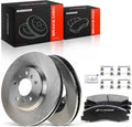 A-Premium 11.93 in (303mm) Front Vented Disc Brake Rotors + Ceramic Pads Kit Compatible with Select Buick and Chevy Models - Lucerne 06-11, Impala 06-13, Impala Limited 14-16, Monte Carlo 06-07, 6-PC