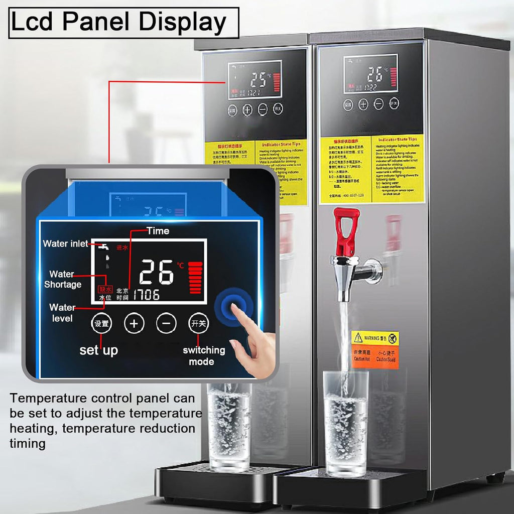 Water Boiler, Stepping Type Boiling Water Machine, Hot Water Dispensers, with Digital Temperature Display and Timer, for Coffee, Tea (Black 25l)