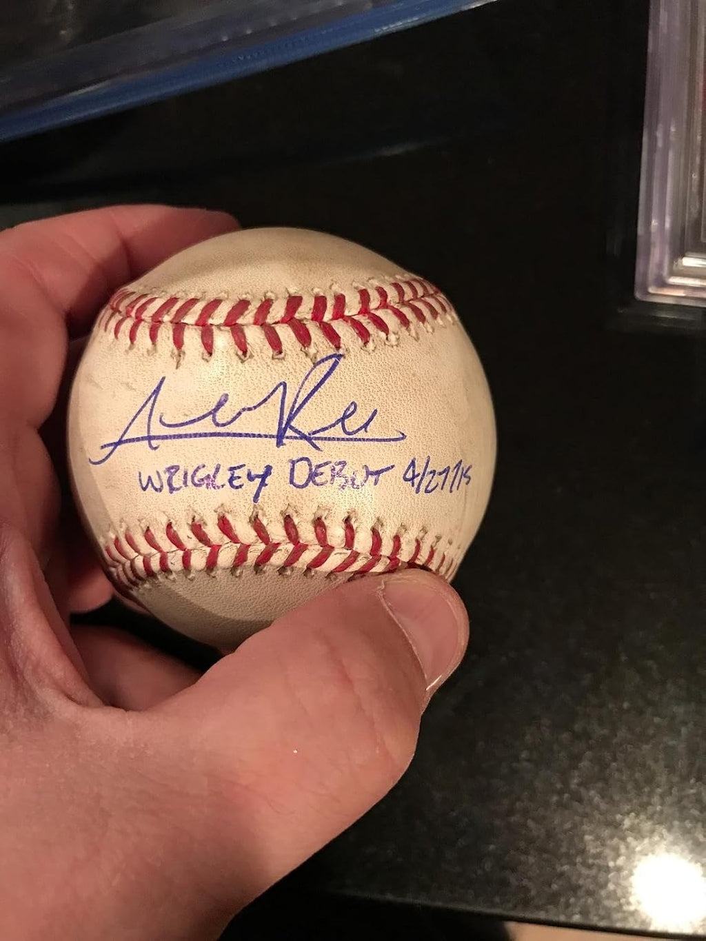 Addison Russell Cubs Inscribed Wrigley Debut Signed Game Used Baseball MLB Holo - MLB Autographed Game Used Baseballs