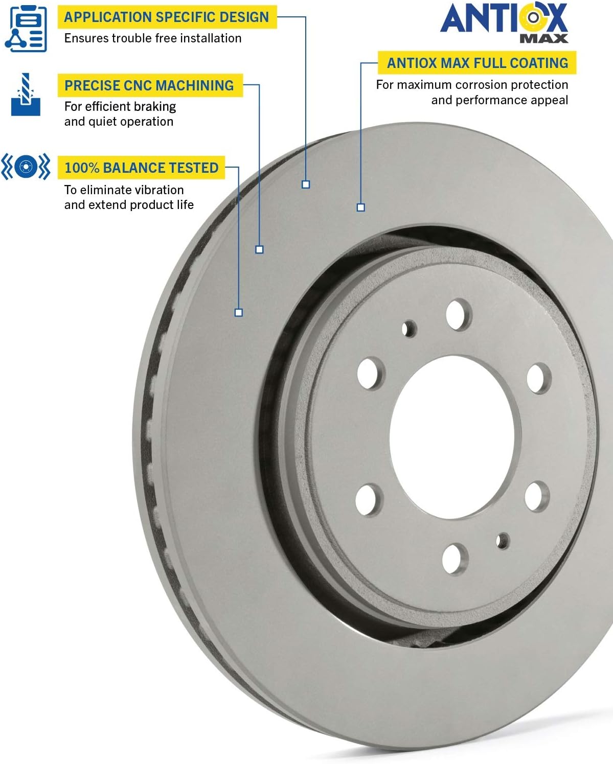 Goodyear | Premium Rear Rotors (2) and Brake Pads (4) for Chrysler 300 (2005-2020); Dodge Challenger (2009-2020); Charger (2006-2020); Magnum (2005-2008).