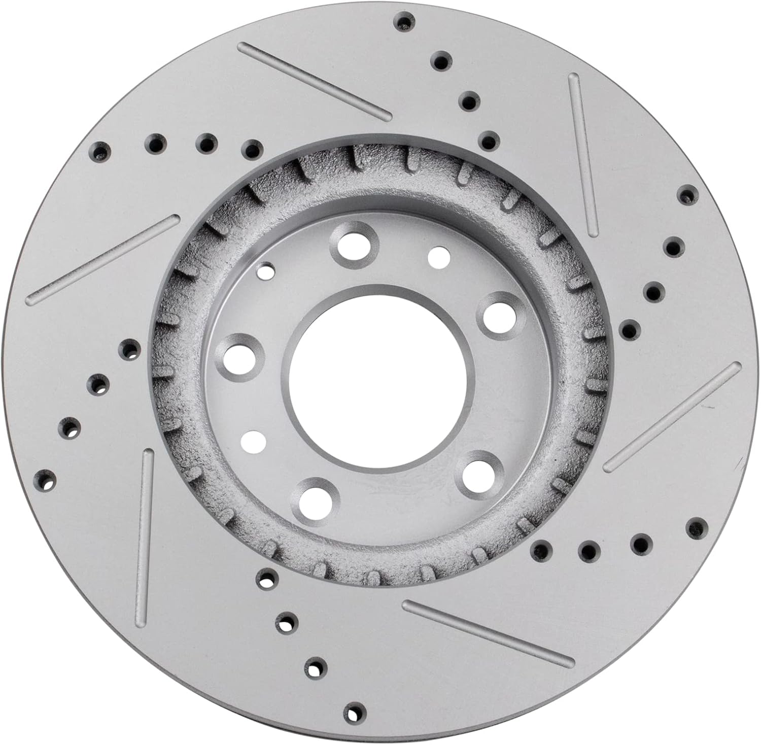 TRQ Performance Front Brake Pad and Rotor Set Ceramic G Coated Slotted Drilled Rotors Compatible with 2007-2012 Mazda CX-7