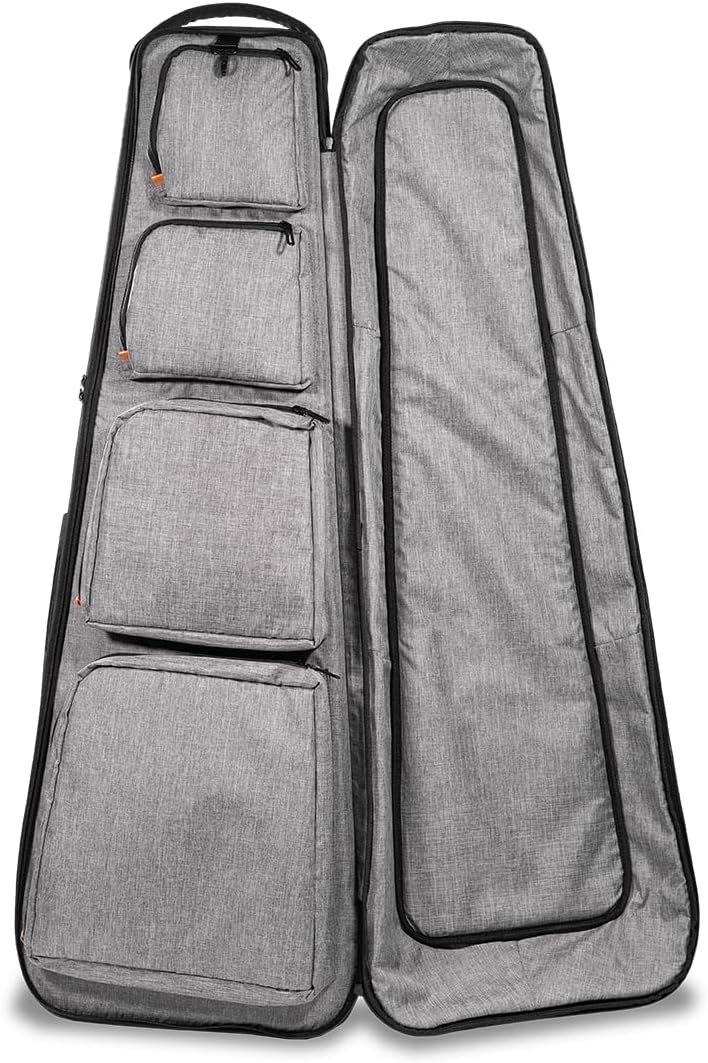 Gruv Gear Electric Guitar Case Hard, Patented Electric Guitar Gig Bag with Adjustable Backpack Straps, Easy Rolling Wheels, Travel Approved, Multiple Pockets for Guitar Accessories, Holds 1 Instrument