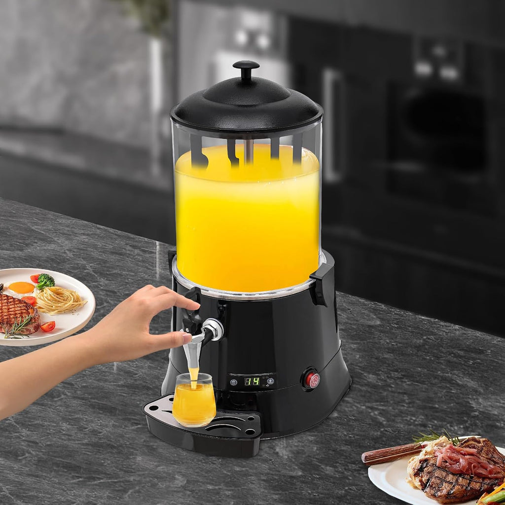 10L/2.64Gal Commercial Hot Chocolate Machine Maker & Dispenser, Hot Chocolate Machine for Drink, Milk, Coffee, Juice (Black)