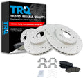 TRQ Performance Front Brake Pad and Rotor Set Ceramic G Coated Drilled Slotted Vented Rotors Compatible with 2011 Honda Accord Crosstour 2012-2016 CR-V 2012-2015 Crosstour