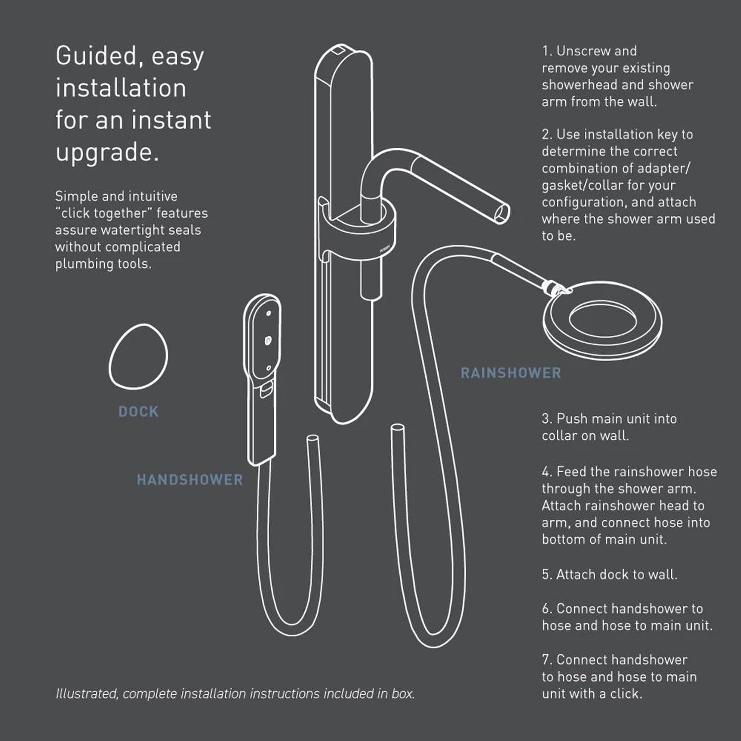 Moen N207C0CH Spa Shower including Rainshower, Handshower and Magnetic Dock, Chrome/White