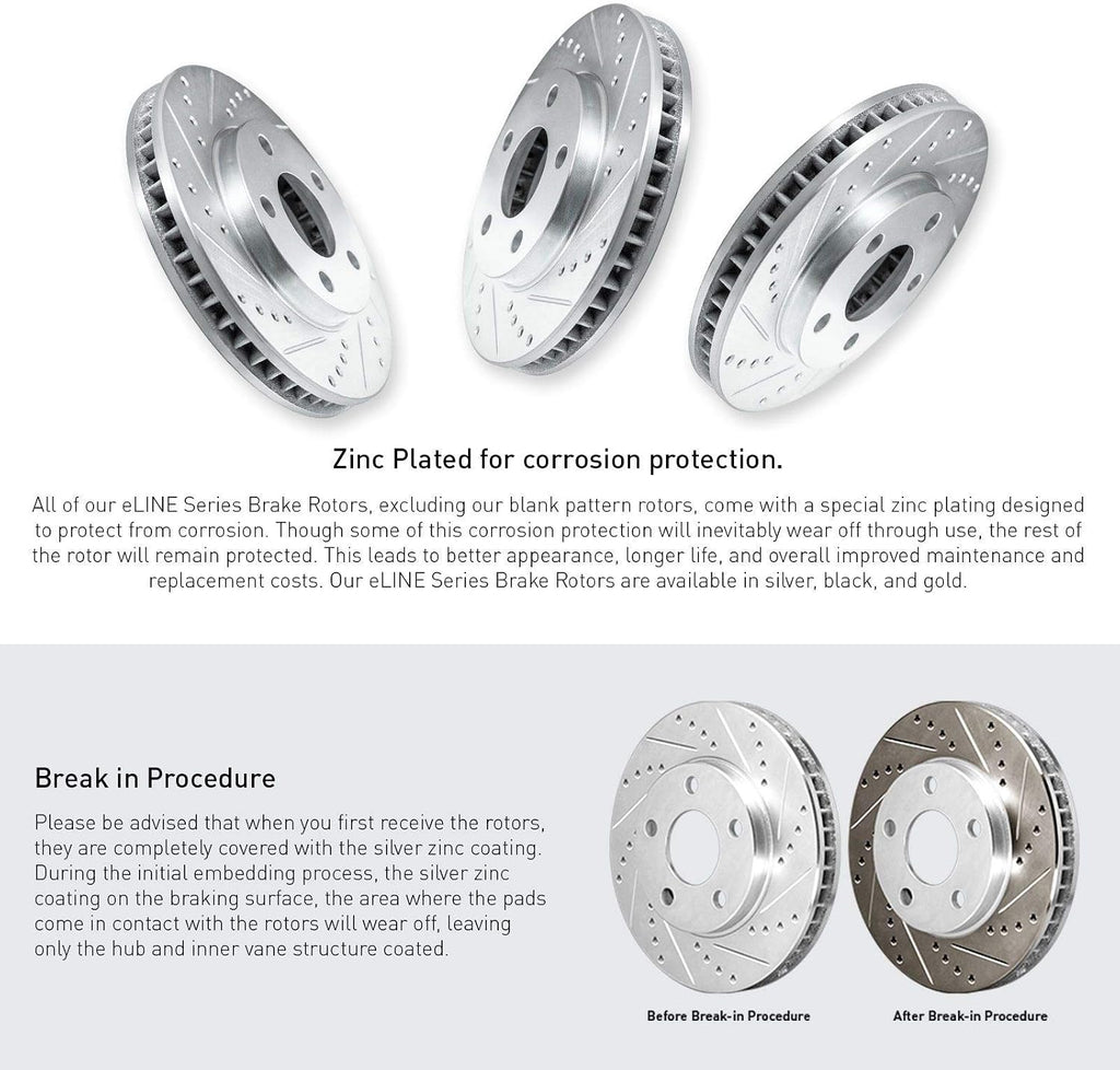 R1 Concepts Rear Brake Kit Fits 2016-2017 Lexus GS200t, IS200t, RC200t; 2018-2019 Lexus GS300; 2013-2020 Lexus GS350| Ceramic Brake Pads and Drilled Slotted Brake Rotors| 12.2' Rear