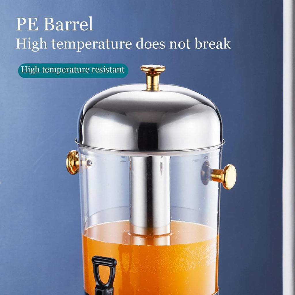 Drink dispensers for parties, Commercial Beverage Machine, Buffet Stainless Steel Juice Bucket, Hot and Cold Drink Machine with Faucet, for Restaurant Hotel Bar (Color : Gold, Size : 8L)