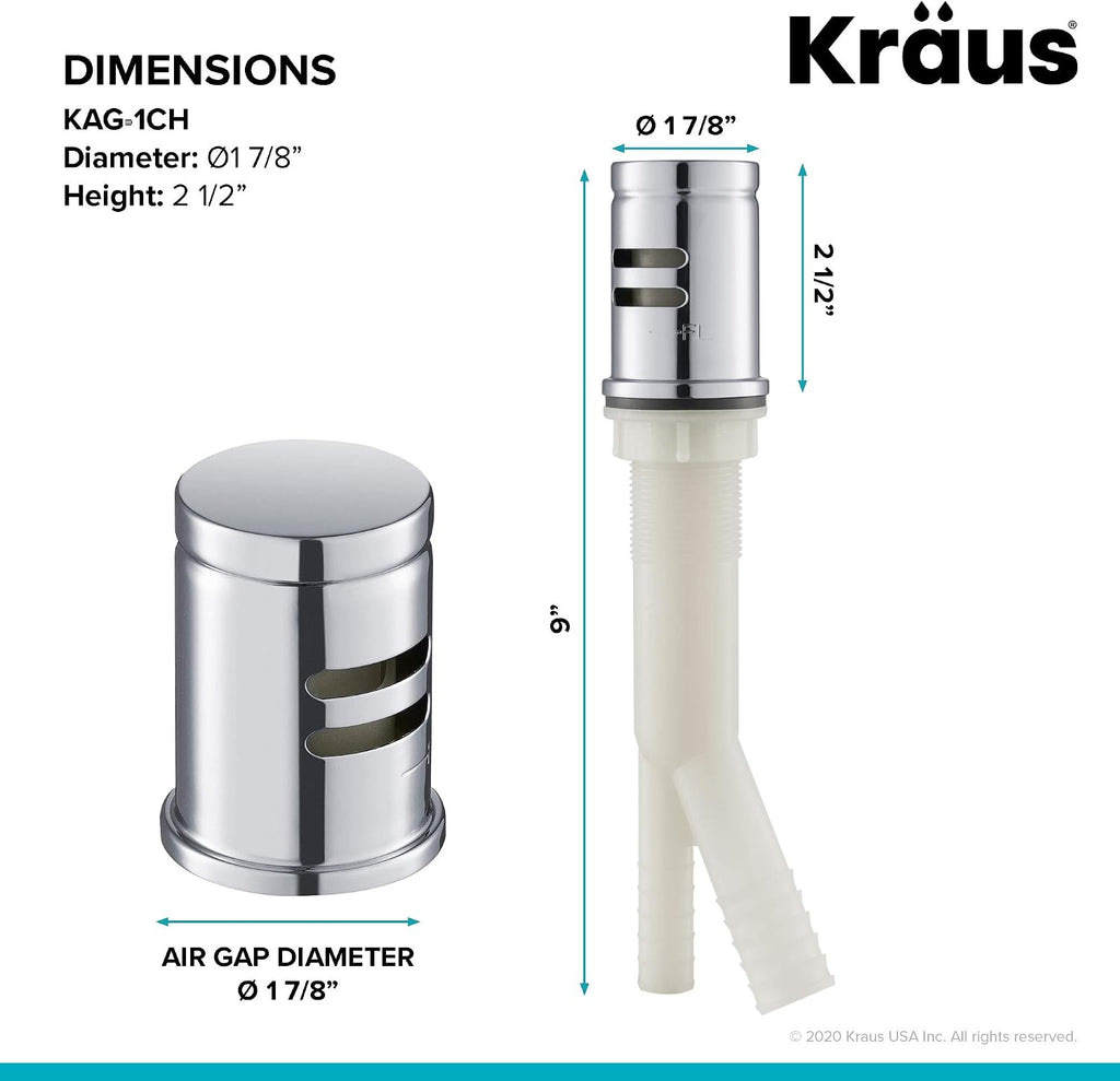 KRAUS Bolden™ Single Handle 18-Inch Commercial Kitchen Faucet with Air Gap in Chrome Finish