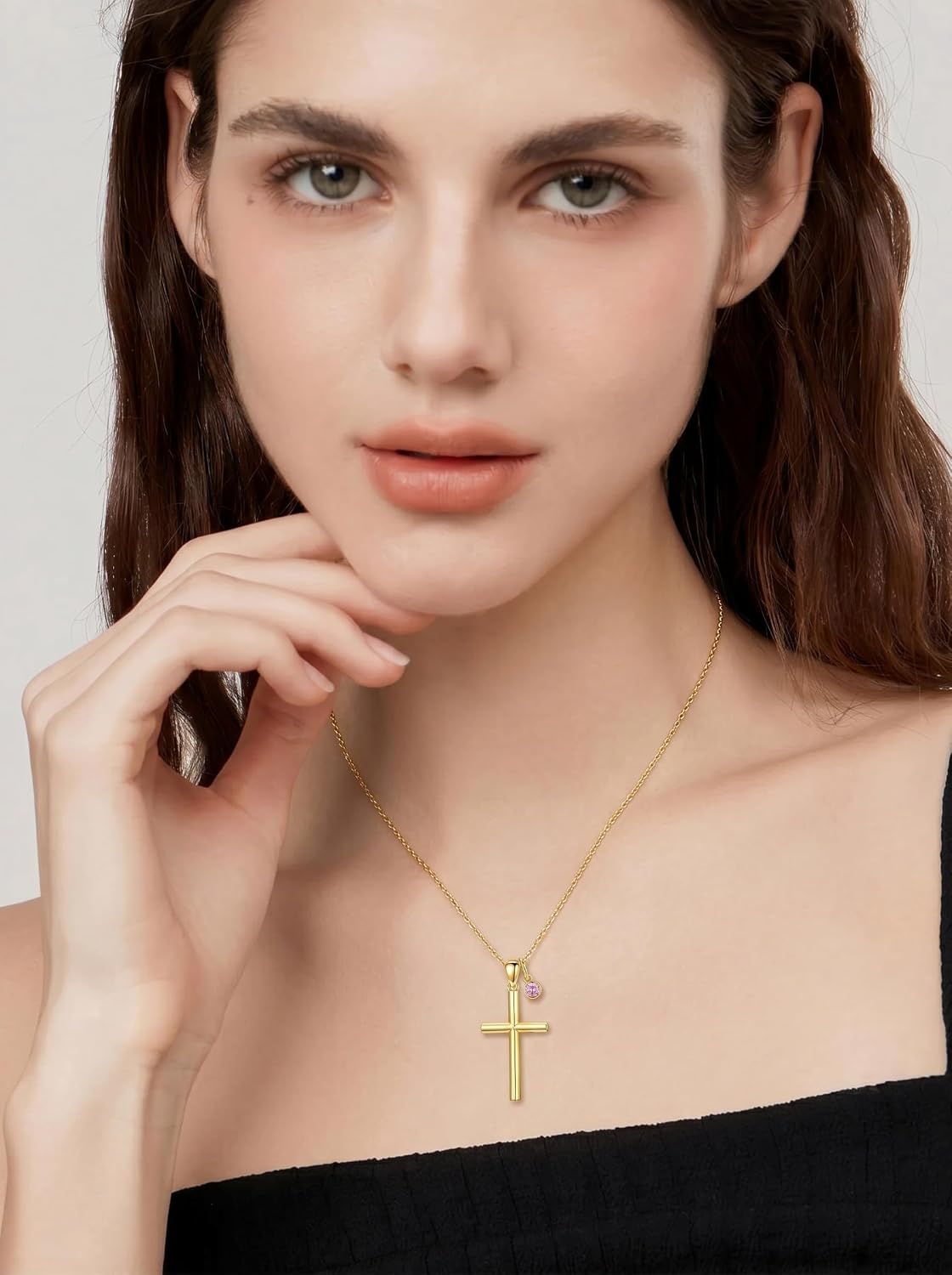 18K Gold Cross Pendant for Women Gold Cross Necklace 18K Gold Jewelry Religious Gift
