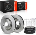 A-Premium 11.65 inch (296mm) Front Vented Disc Brake Rotors + Ceramic Pads Kit Compatible with Select Pontiac, Scion & Toyota Models - Vibe 2009-2010, Matrix 2009-2013, RAV4, Corolla iM, Mirai, iM, tC