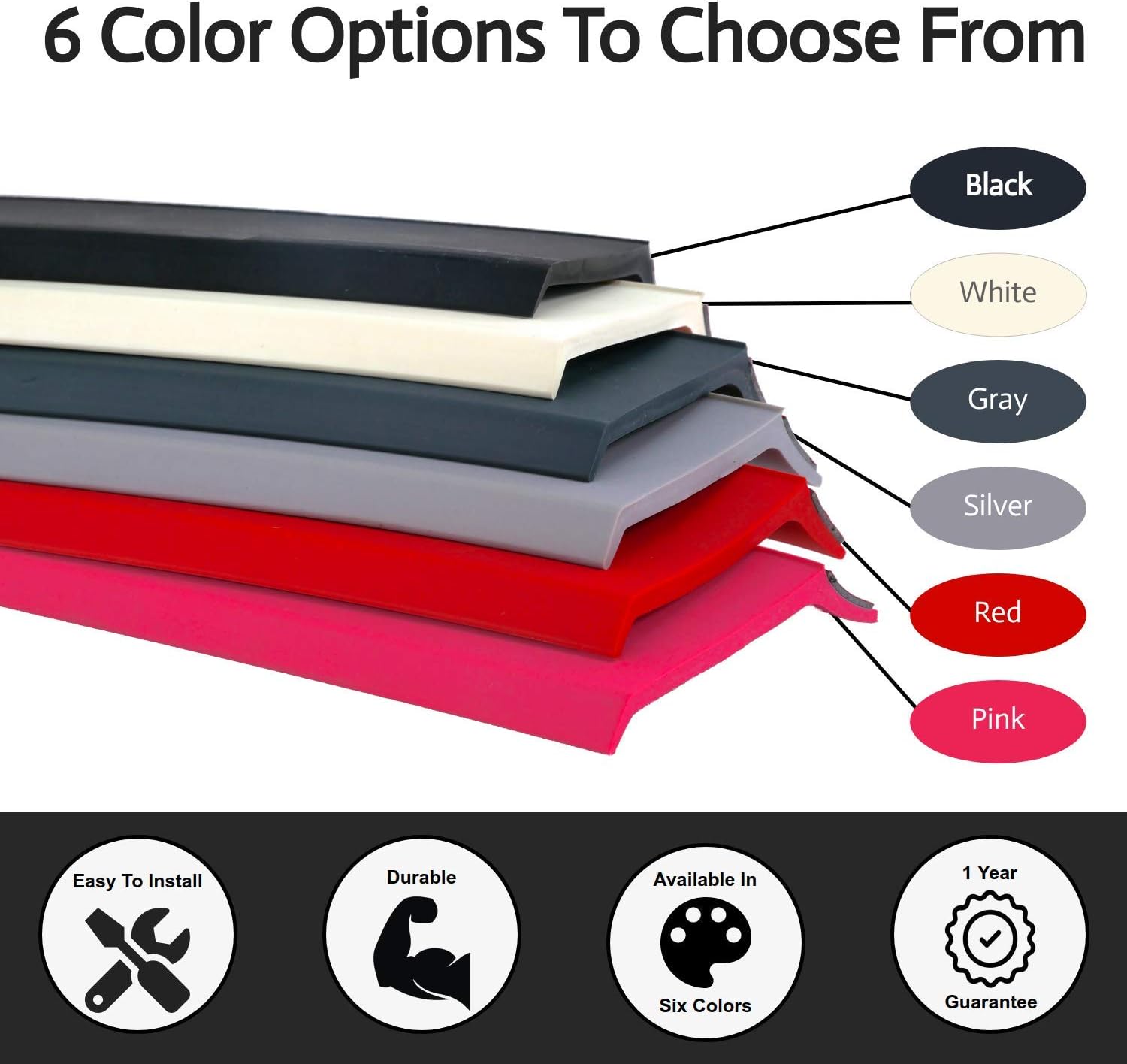 All-Fit Automotive Lip Kit – Universal Fit for Style & Protection – Durable, Flexible Material for Bumpers and/or Side Skirts – Easy-to-Install Automotive Exterior Accessories (2.5' W x 9' L, Black)