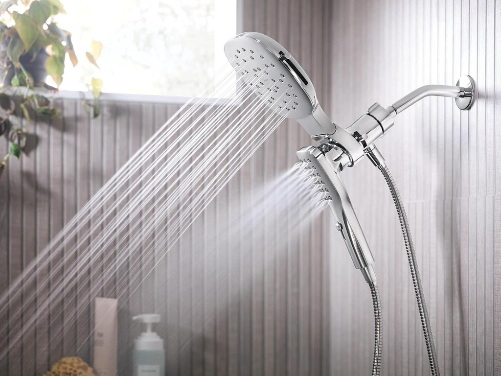 Moen Verso Infiniti Dial Square Rain Shower Head with Detachable Hand Shower Combo, 7-Inch Spray Head, Chrome, 220C5