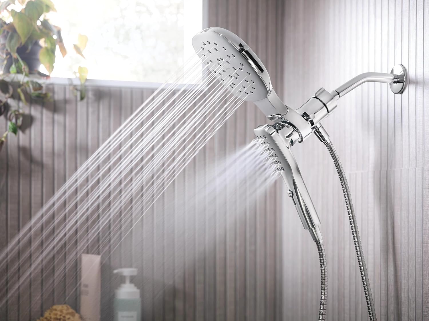 Moen Verso Infiniti Dial Square Rain Shower Head with Detachable Hand Shower Combo, 7-Inch Spray Head, Chrome, 220C5