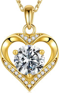 MOOSEA Heart Moissanite Pendant Necklace, 925 Sterling Silver 1-3 Carat Lab Created Moissanite, Anniversary Birthday Gifts for Women Mom Wife Girlfriend Grandma Jewelry Gift