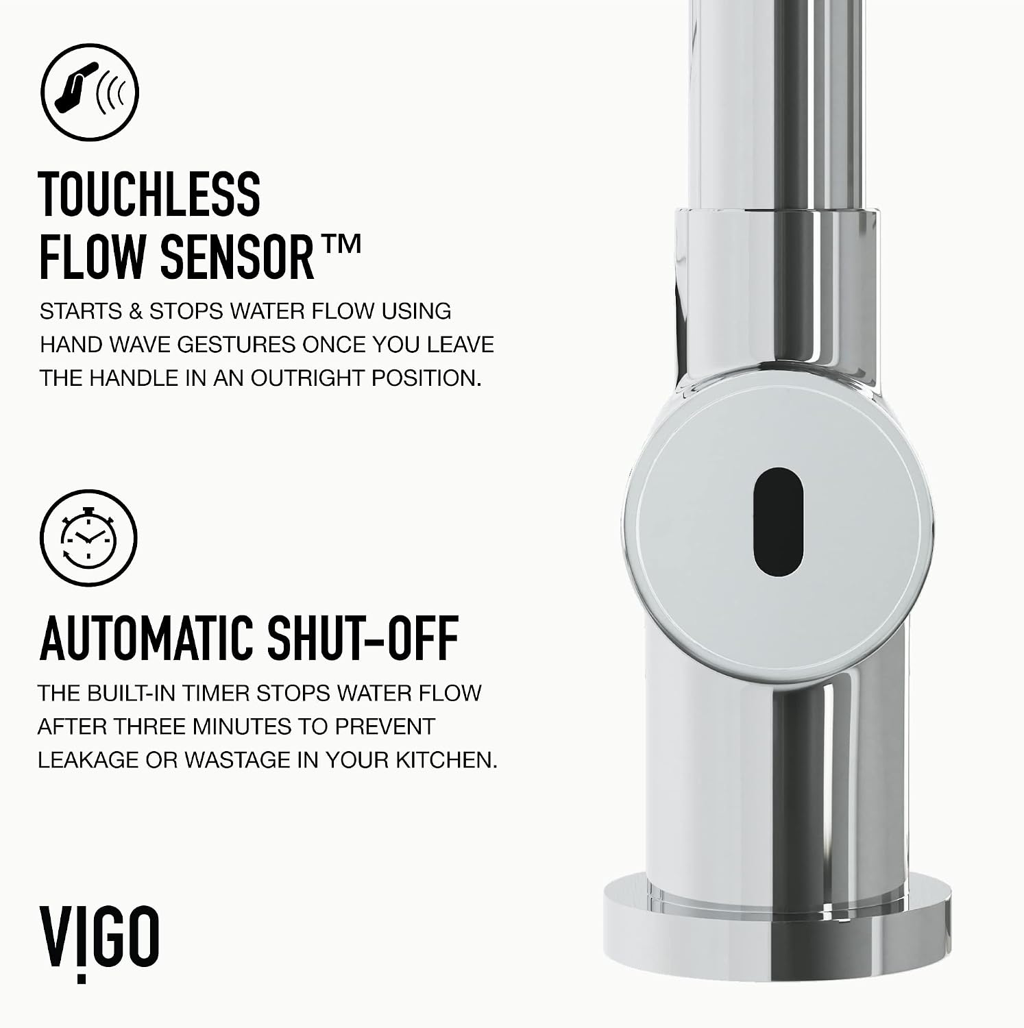 VIGO Gramercy 17'' H Single Handle Pull-Down Sprayer Kitchen Faucet with Touchless Sensor in Chrome-VG02008CHS
