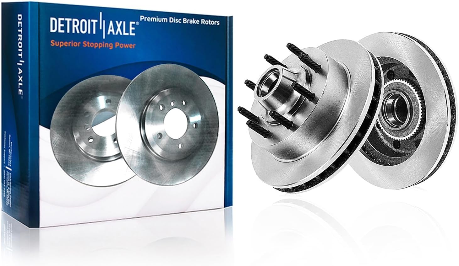 Detroit Axle - Front Brake Kit for 2008-2014 Ford E-450 Super Duty E-150 E-250, 2008-2019 2021 E-350 Super Duty, Disc Brake Rotors Ceramic Brakes Pads Replacement : 13.58' inch Rotor