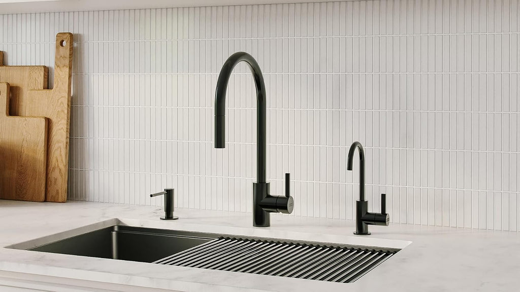 Franke UNJ-FW Universal 1.75 GPM Single Hole J SPOUT Cold Only Water Dispenser - Less Chiller - Industrial Black