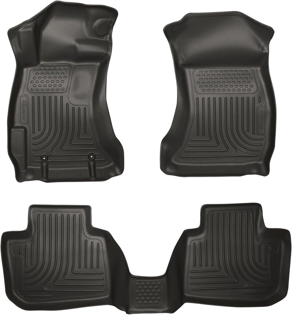 Husky Liners Weatherbeater Floor Mats | Fits 2010-2012 Subaru Legacy & Subaru Outback | Front & 2nd Row, 3-pc Black - 98841