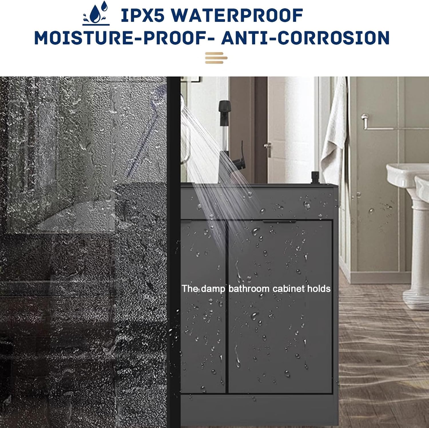 31.4' Black Laundry Utility Cabinet with Stainless Steel Sink and Cold and Hot Water Faucet, Laundry Room Sink Suitable for Kitchens, Toilets and Bathrooms, Standalone Kitchen Sink Kit, Laundry Sink