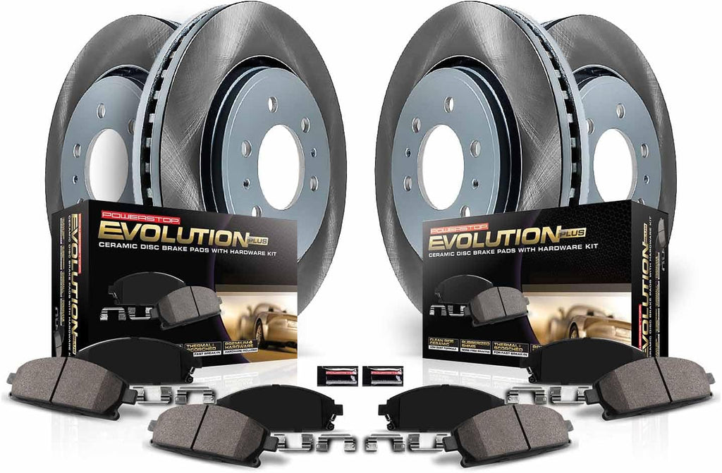 PowerStop Front and Rear Brake Kit for Buick LaCrosse 2019 | Chevrolet Equinox 2018-21 | GMC Terrain 2021 - Ceramic Brake Pads + Semi Coated Rotors Replacement, SC7564